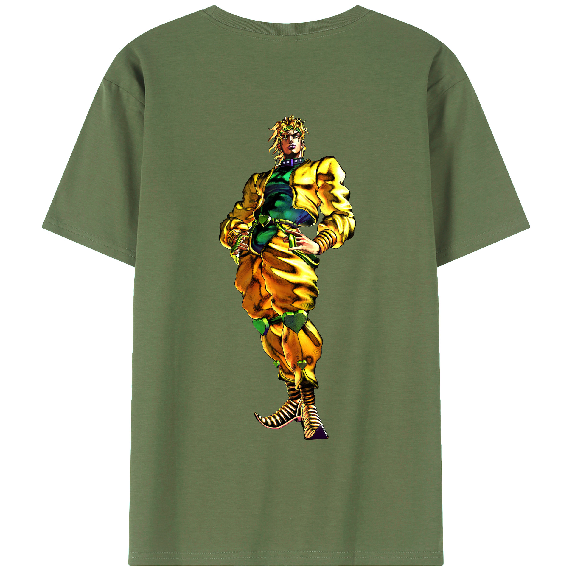（画像用） ジョジョの奇妙な冒険 ディオ?ブランドー JoJo's Bizarre Adventure Dio Brando 綿100％ メンズ半袖Tシャツ（バックプリント） 通気性